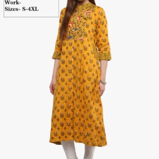 Kurtas khadi mustard-yellow Divena
