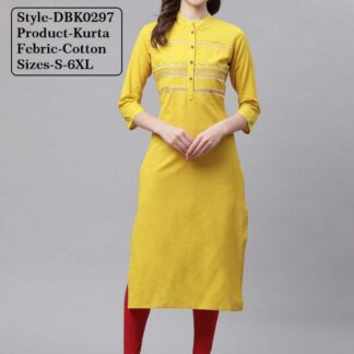 Kurtas cotton musturd-yellow Divena