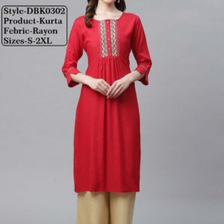 Kurtas rayon orange-red Divena