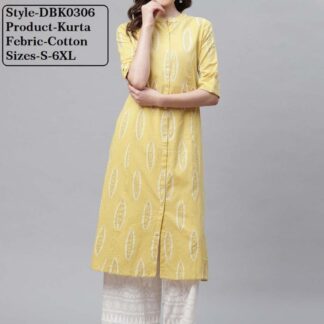 Kurtas cotton lemon-yellow Divena