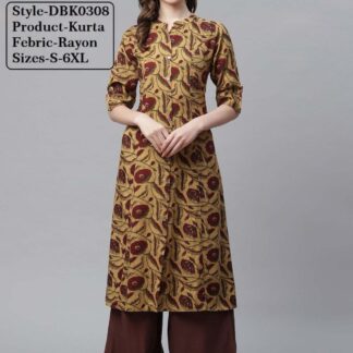 Kurtas rayon maroon Divena