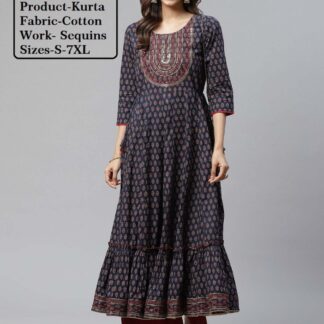 Kurtas cotton gey-blue Divena