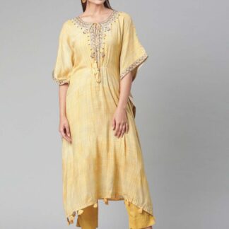 Kurtas Kaftan Kurti lemon-yellow Divena