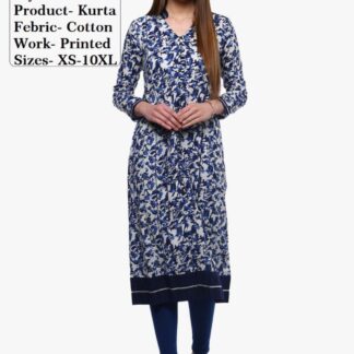 Kurtas cotton white-blue Divena