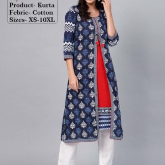 Kurtas cotton blue-white Divena