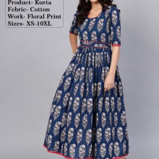 Kurtas cotton grey-blue Divena