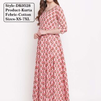 Kurtas Flared Kurti peach Divena