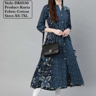 Kurtas cotton dark-blue Divena
