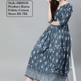 Kurtas cotton blue-grey Divena