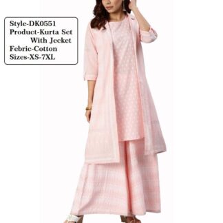 Kurtas Kurti with a Jacket peach Divena