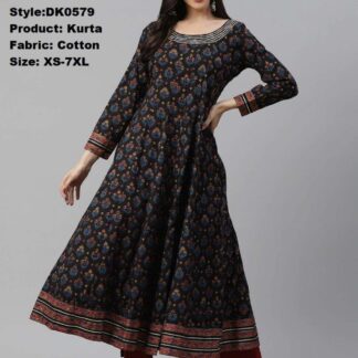 Kurtas Anarkali Kurti black Divena