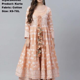 Kurtas Double Layered Kurti peach Divena