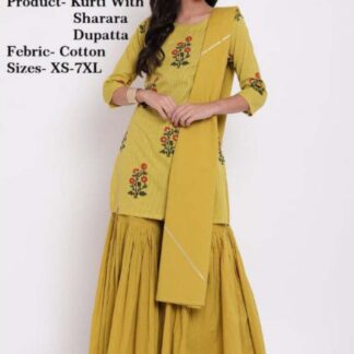 Kurtas cotton golden-yellow Divena