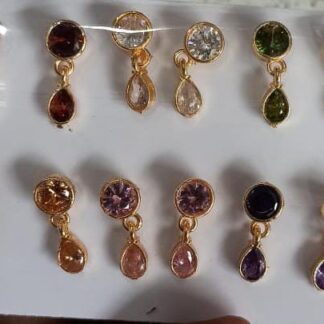 Imitation Gold lam Brass and AD stone Earrings