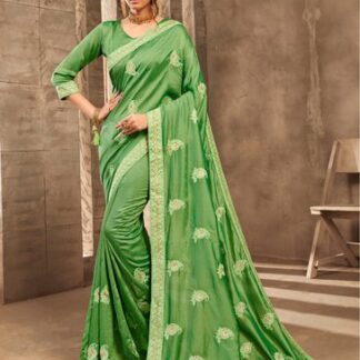 Party Wear Fancy designer silk saree, With blouse piece