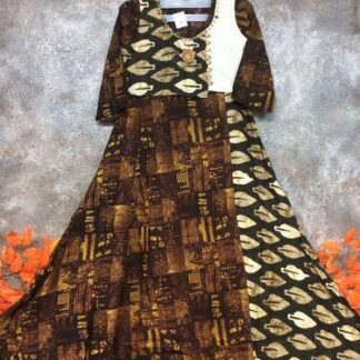 Brown Round Neck Salwar Suit