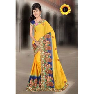 Shivam Fashion 1277 Pure Chiffon Sarees, With blouse piece, 5.5m