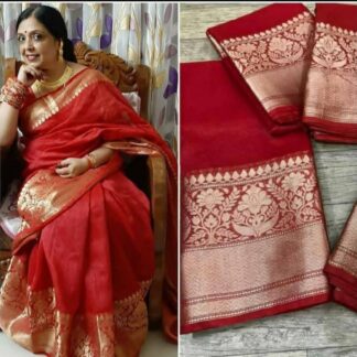 Semi linen silk dyeble zari
