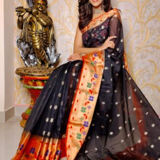 Black Semi kora silk