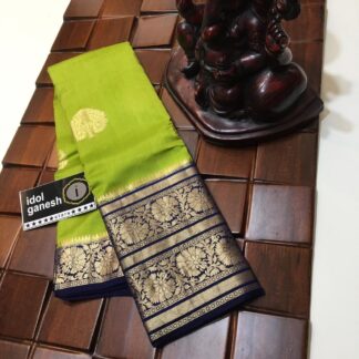 Semi jorjet silk dyeable double border scurt buta soft silk Banaras saree