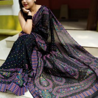 Khadi print saree