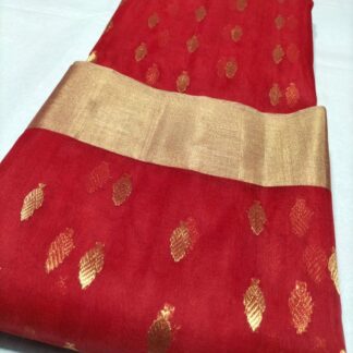 Original chanderi Handloom pure katan organza silk (silk by silk) saree with blouse.