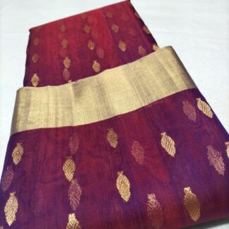 Original chanderi Handloom pure katan organza silk (silk by silk) saree with blouse.