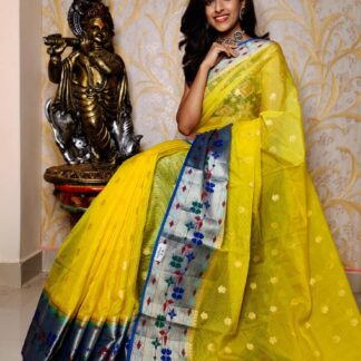 Yellow Semi kora silk