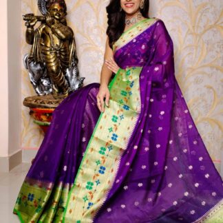 Purple Semi kora silk