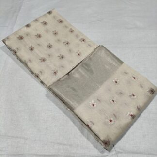 Original chanderi Handloom masrize cotton organza silk (silk by cotton ) Meena Kari buti saree with blouse.