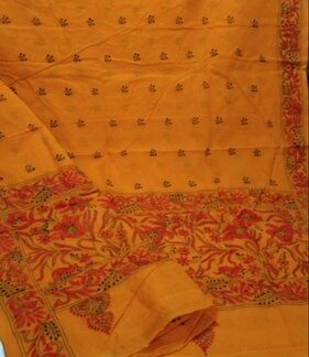 Formal Wear Premium Quality Cotton Hand Stitched Kantha Saree
