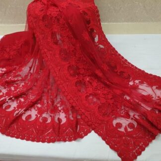 Riyan Party wear Embroidered Net Saree, With blouse piece, 6.3 mtr