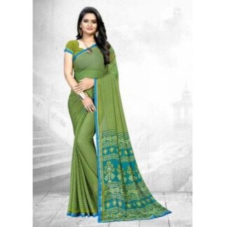 Bajrang Creation Casual Wear Fashion Printed Pure Chiffon Saree, With Blouse Piece