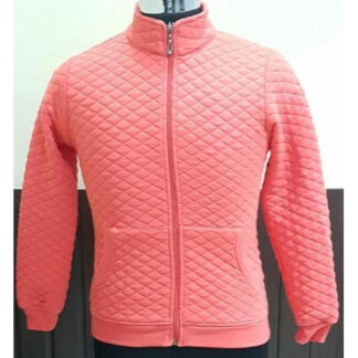 Orange Full Sleeves Girls Zipper Sweat Shirts