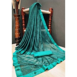 Party Wear Ladies Designer Net Saree, 6.3 m (with blouse piece)
