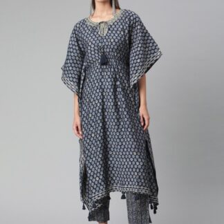 Kurtas Kaftan Kurti Greyish-blue Divena