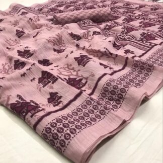 Floral Print Printed Cotton Saree