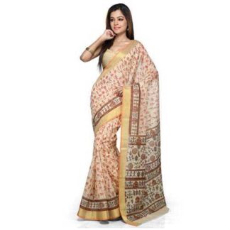 Casual Wear Printed Cotton Saree, 6.3 M (with Blouse Piece)
