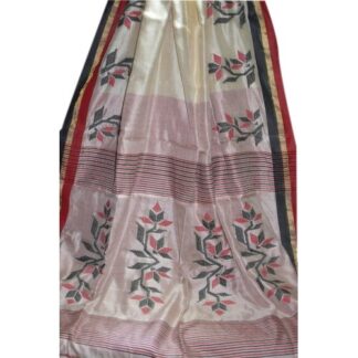 Silk Formal Wear Tussar Kantha Saree, 5.2 m (separate blouse piece)