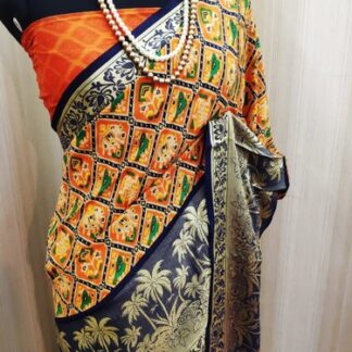 colourthreads 5.5 m (separate blouse piece) designer ikkat patola saree, Packaging Type: Bag, Machine Made