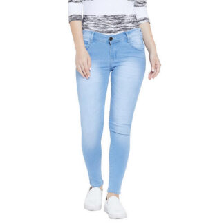 Blue Skinny Stretchable Ladies Jeans, Waist Size: 32-36